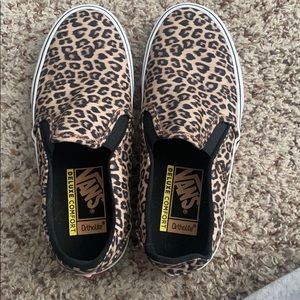 Cheetah print slip on vans